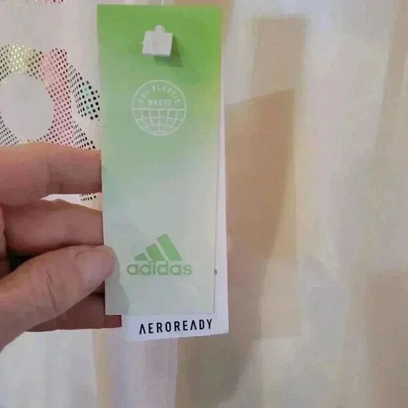 Adidas Girl's White Poly Short Sleeve Foil Rainbow Graphic Scoop Neck T-Shirt NE - Picture 6 of 10